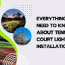 tennis court lighting installation