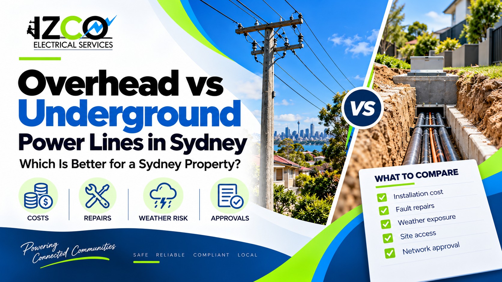overhead vs underground power lines