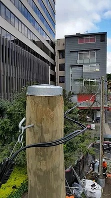 Overhead on Timber Pole