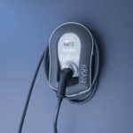 Residential EV charger installed on wall for electric vehicle charging
