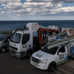 IZCO Electrical service vehicles and lift truck ready for Level 2 electrical work