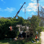 Level 2 electrician completing private power pole and overhead line work